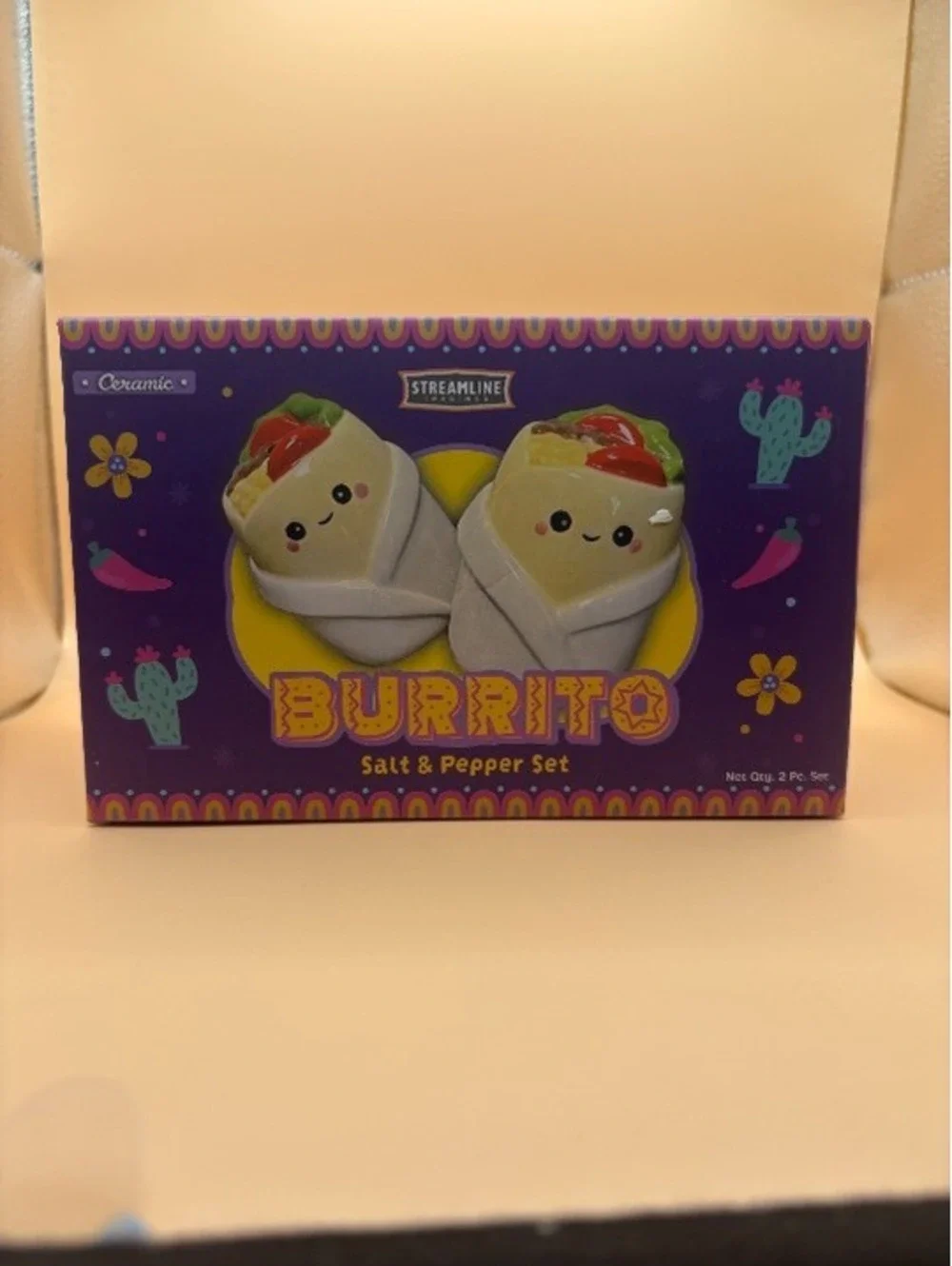 Imagined Burrito Shaped Salt and Pepper Shaker Set!  - New